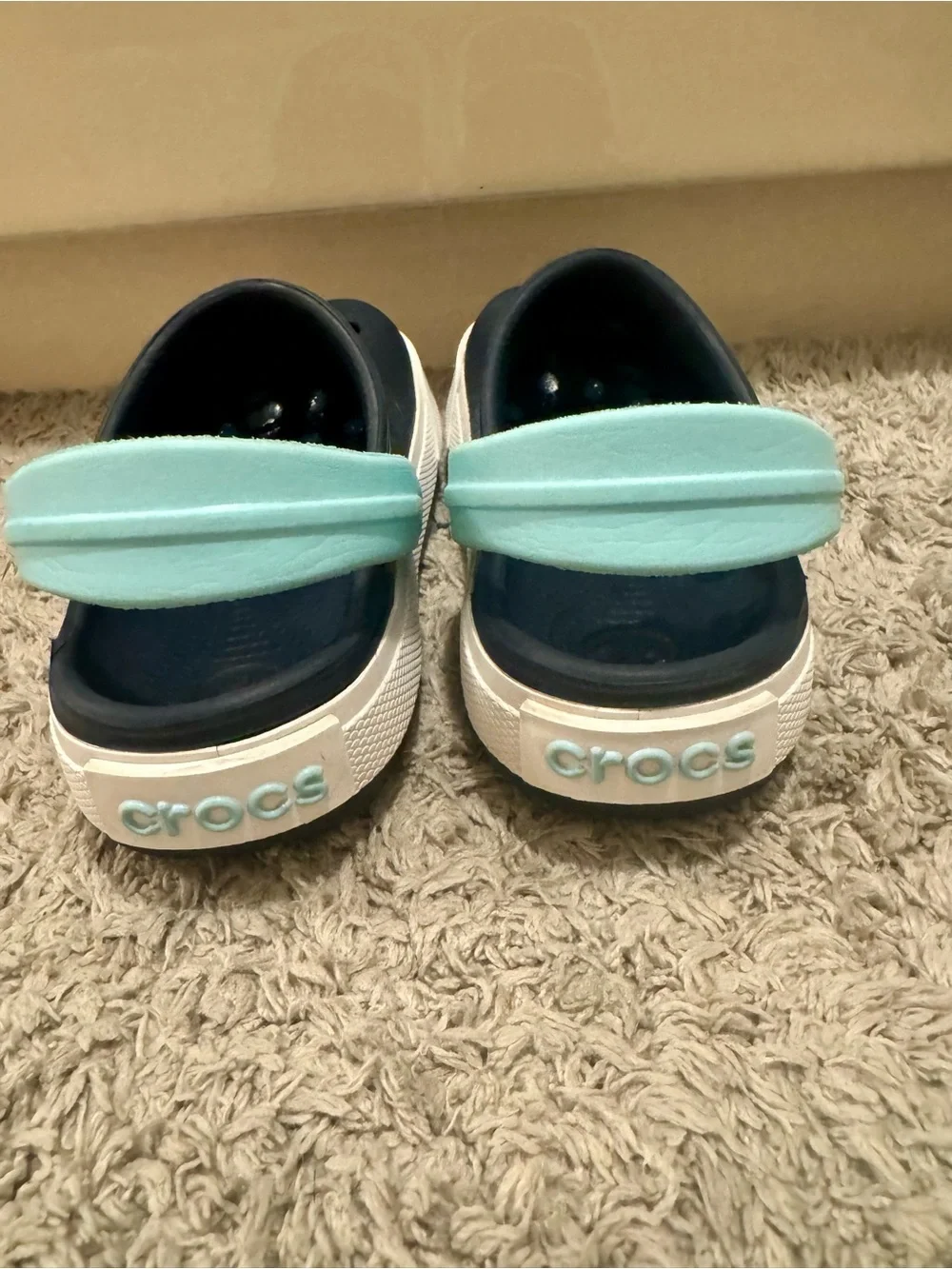 Like New - CROCS Kids Navy with Ice Blue Strap - Sz C8 | C9 Crocband Clog